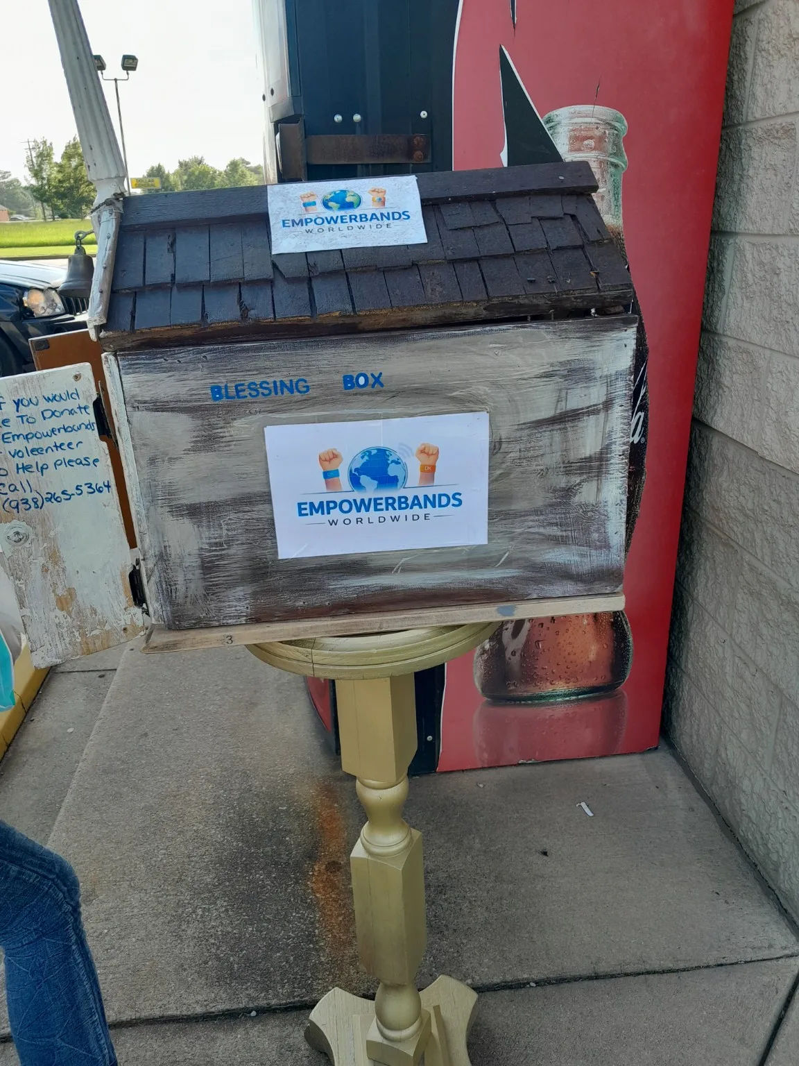 EmpowerBands Blessing Box outside a community location
